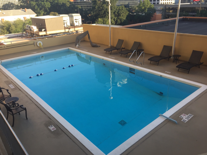 The hotel also had a pool.