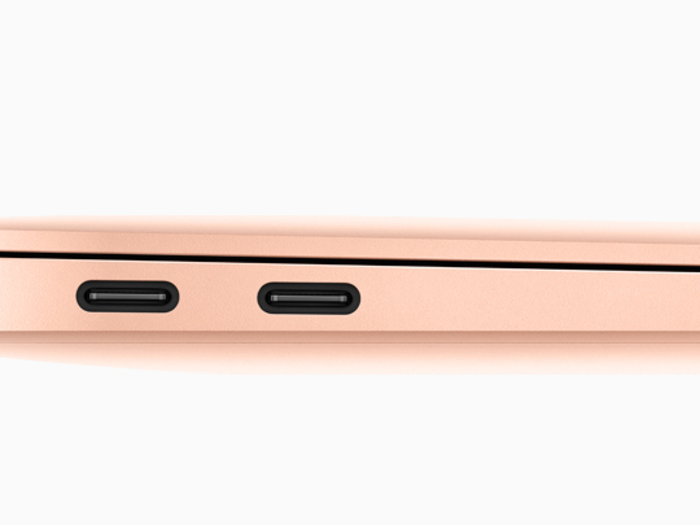 The MacBook Air and MacBook Pro have the same number of USB-C ports.