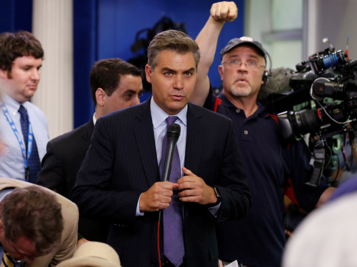 Acosta railed against Trump spreading conspiracy theories.