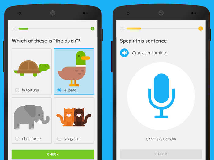 I do lessons on language learning apps like Babbel and Duolingo.