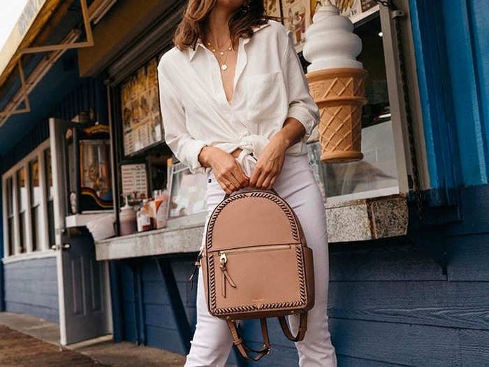 A cute and scratch-resistant faux leather backpack