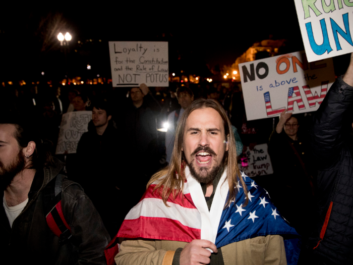 Some of the slogans they chanted included "Hands off Mueller" and "Nobody’s above the law."