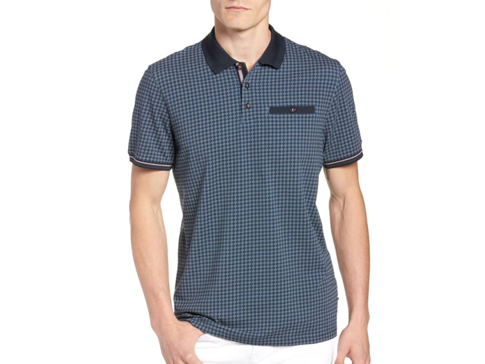 A patterned polo shirt