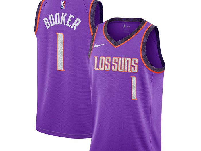 The Phoenix Suns went with a lighter shade of purple and also appear to be somewhat of a throwback. Nothing too exciting, though there appears to be a desert-t design in the numbering.