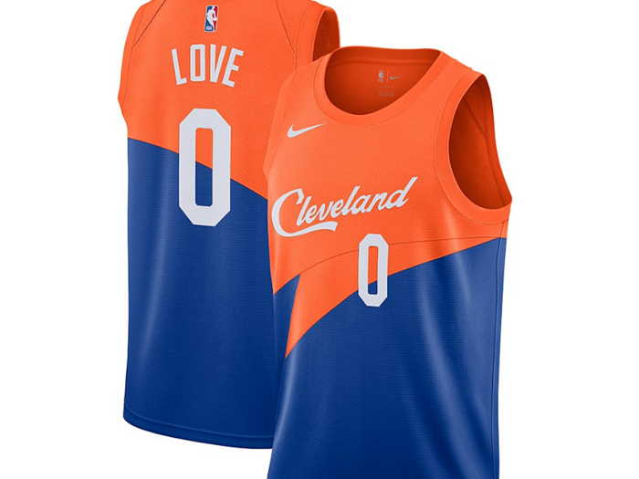 The Cleveland Cavaliers jerseys combine their 