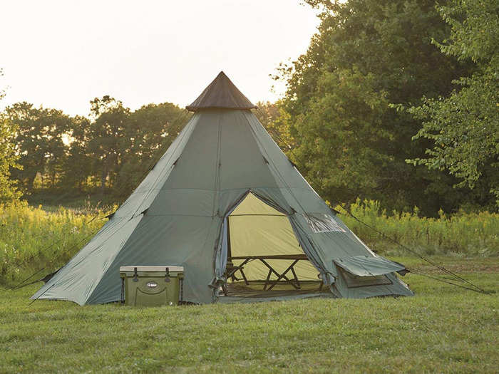 A tent to keep them dry while they erect the zombie-proof palace of their dreams