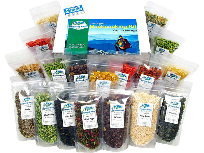 A wide assortment of freeze-dried vegetables