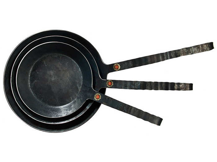 Nearly indestructible forged iron pans