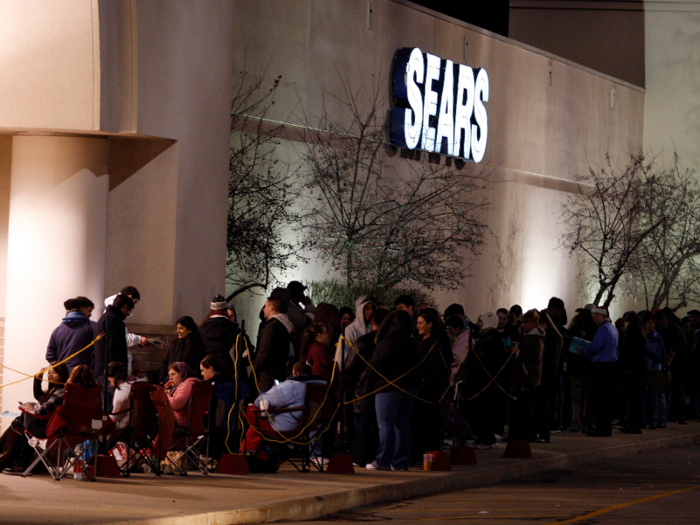 ... and Sears opened its doors from 7 .a.m to noon.