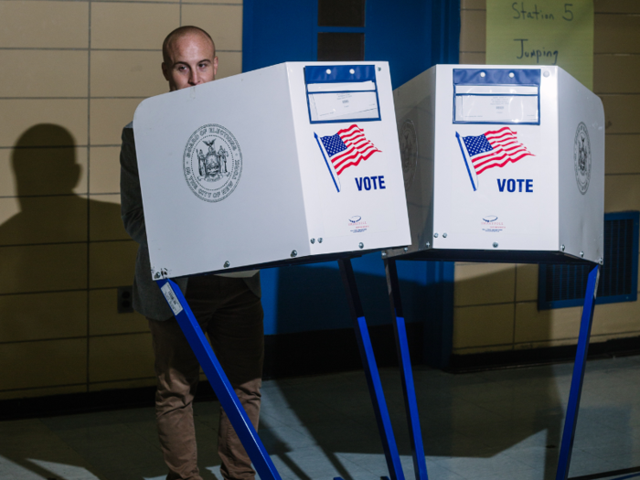 Rose and his wife arrived at PS 16 around 9 a.m. to vote.