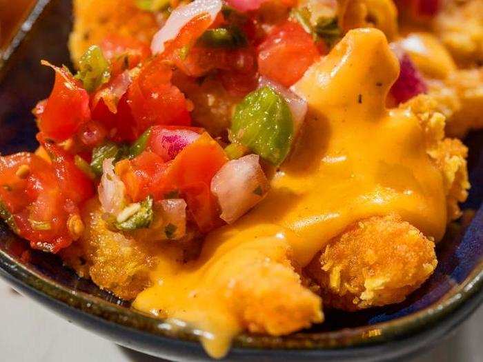 The Fiesta Shrimp is another story — perhaps even the opposite. It is hard to think of a dish less suited for Endless Shrimp than these nacho cheese-drenched crustaceans.