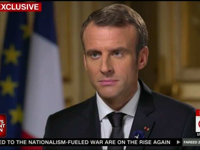 In a CNN interview aired Sunday, Macron said he had a good meeting with Trump, but seemed to object to Trump