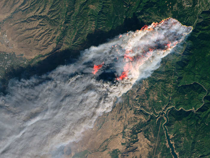 The Camp Fire grew at a rate of about 80 football fields per minute. This breakneck expansion pushed the blaze into the town of Paradise, which had a population of about 27,000.