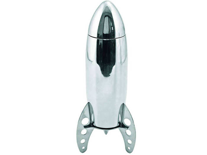 A rocket-shaped cocktail shaker