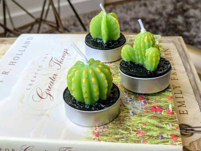 Tea lights that look like succulents