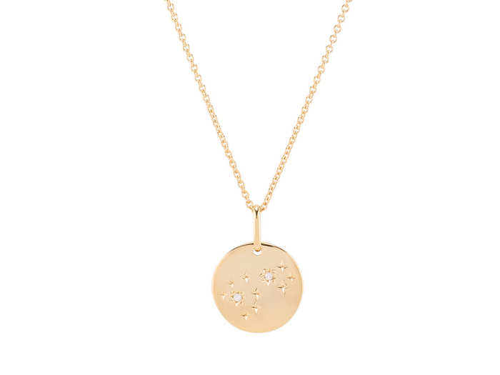 A nice gold vermeil and sapphire zodiac sign necklace