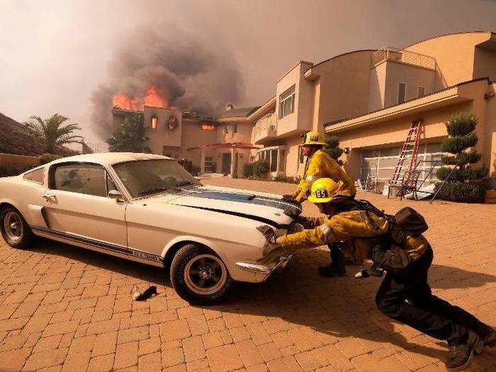 High-up mansions have also been destroyed near Malibu Lake.