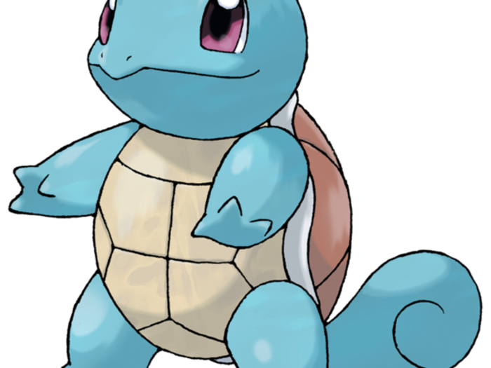 Squirtle, the last of the three starter Pokémon from the original games, can be seen behind bars on the right side of the screen.