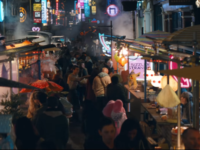 The trailer also shows us the Ryme City Marketplace.