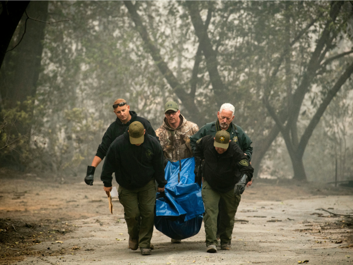 Some rescue crews are searching for bodies. But sometimes they only recover a few small remains of a fire victim to put in a body bag.