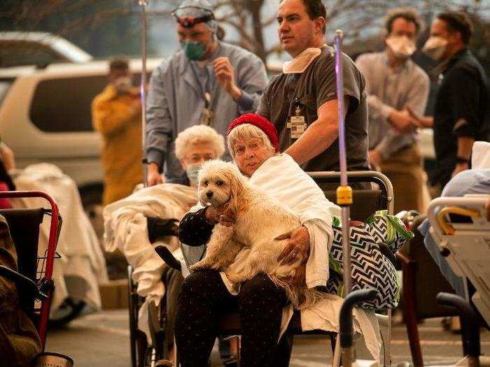 All the patients from the hospital where Pierce works made it out safely, but the building burned.