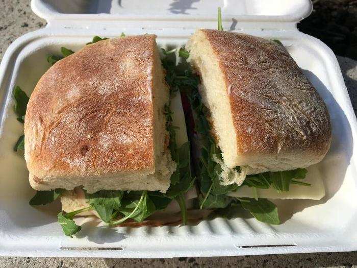 My Le Californien sandwich from La Fromagerie — equipped with turkey, Habanero mango hot sauce, avocado, Point Reyes cheese, and arugula — was perhaps my favorite lunch of the week.