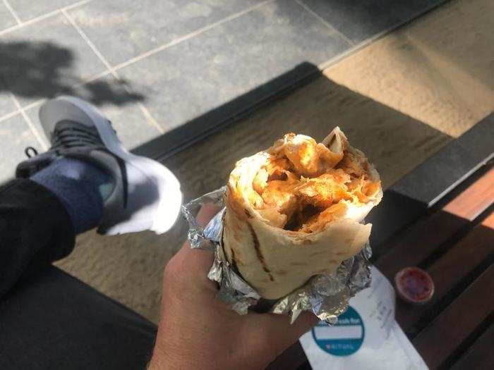 At Oasis Grill, I went for the chicken shawarma wrap.