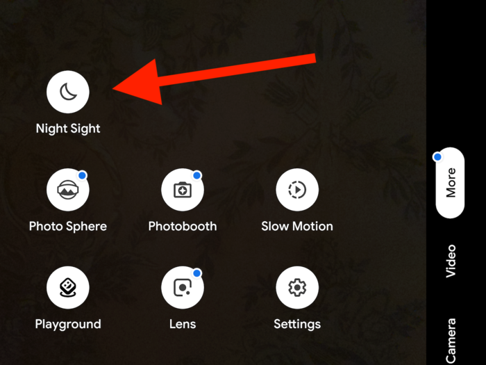 You just need one or two extra taps to use Night Sight.