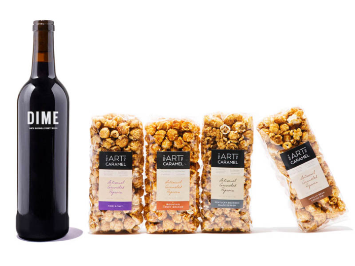 A wine and gourmet popcorn pairing