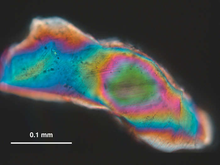 In studying the sand grains, researchers discovered several hallmarks of a big meteorite strike. They estimate that the rock that hit Greenland was about 0.6 miles wide and made almost entirely of iron. That means it may have weighed about 5 billion tons.