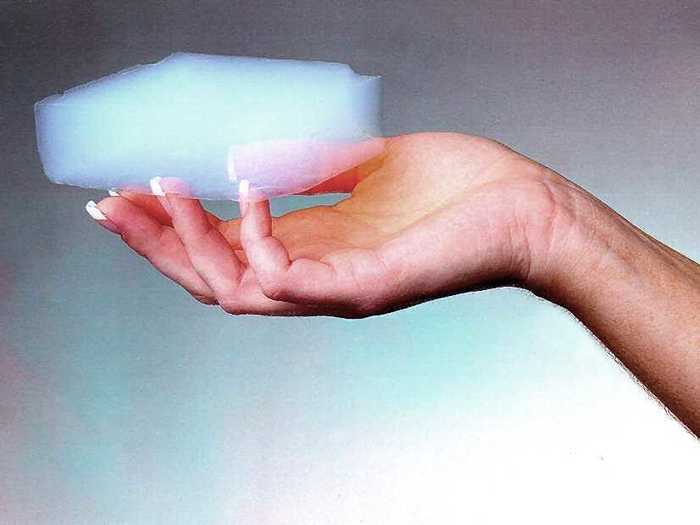 Aerogel looks like a slice of cloud.