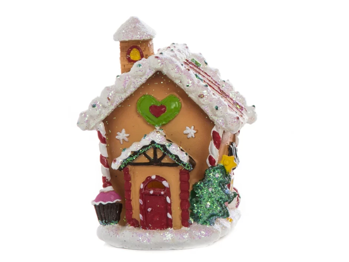 A decorative gingerbread house to stand in for the real thing