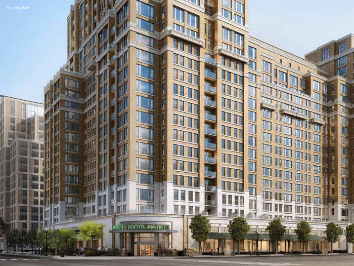 New Amazon arrivals will have the option to rent or purchase homes at The Bartlett, a 23-story luxury apartment complex with a private Whole Foods entrance.