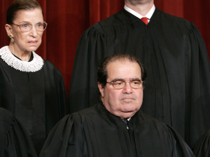 Supreme Court Justices Ruth Bader Ginsburg and Antonin Scalia