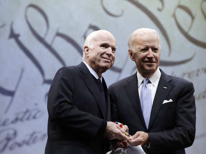 Senator Joe Biden and Senator John McCain