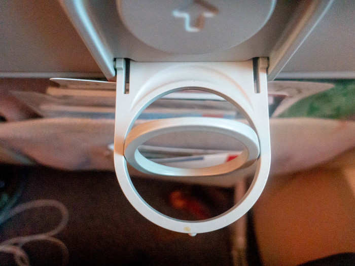 The seat backs have these rotating cup holders. They