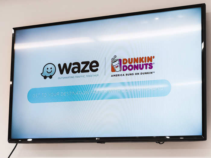 Waze users can locate the nearest Dunkin