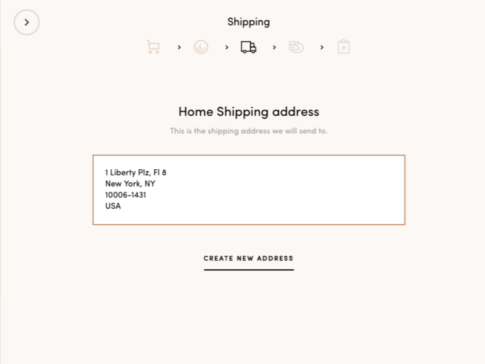 Like any online shopping site, we selected our shipping address and put in credit card details.