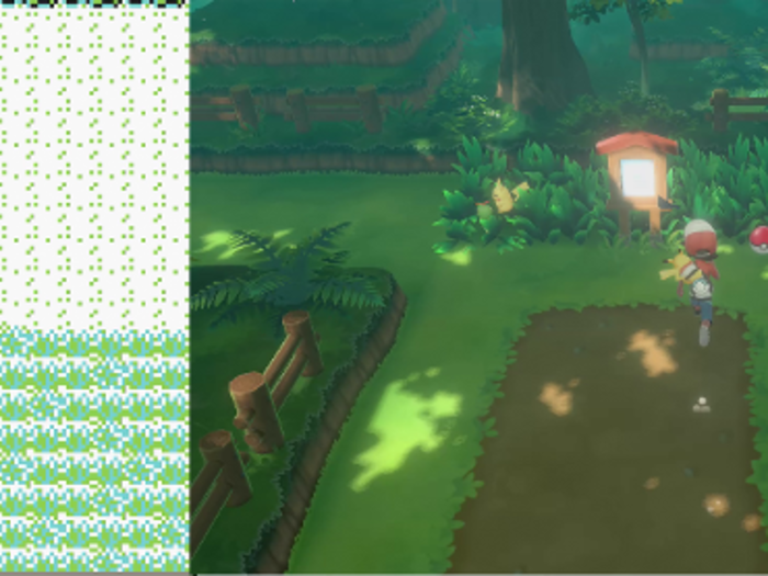 Outdoor environments like Viridian Forest have a totally new atmosphere, especially since you can see Pokémon running around in the wild.