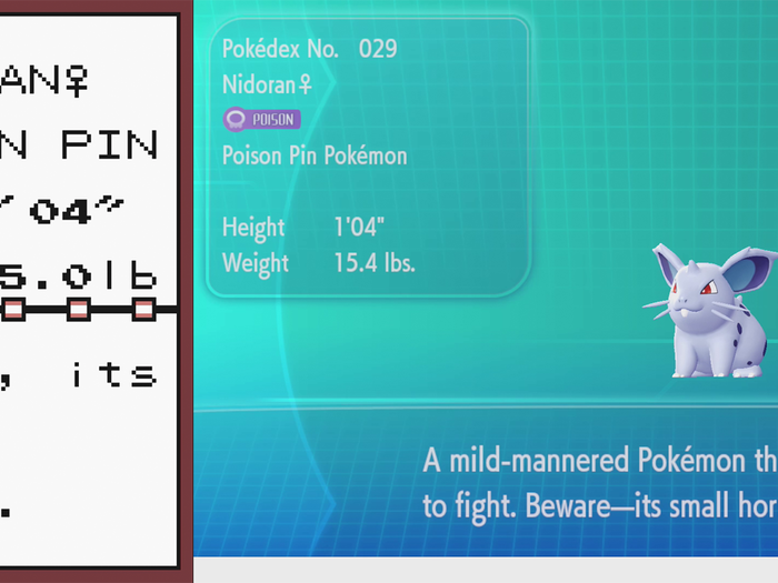 The Pokédex entries are the same, but Pokémon in "Let