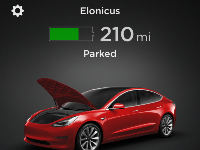 It will even tell you when the frunk is open. Oh yeah, you can also name your Model 3.