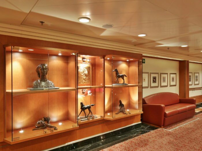 Even the hallways of the ship are sumptuously decorated.