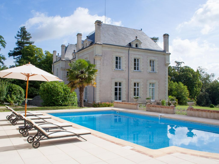 A French chateau in the vineyards with a personal chauffeur and a plethora of activities — tennis court, trampoline, badminton, beach volleyball, and horseback riding.