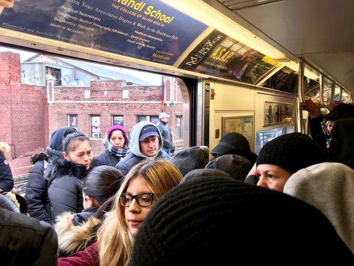 By stop number 3 — still a world away from busy 42nd street — our train is already too full for more passengers.