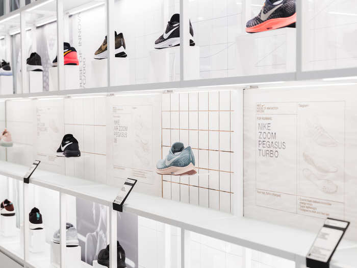 In fact, Nike says the new flagship holds the largest collection of for-sale Nike sneakers ever stocked in a store.