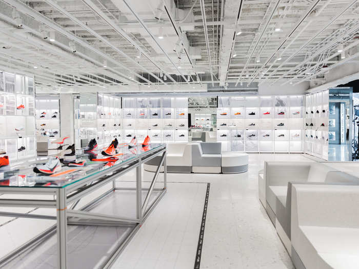 The Sneakerlab is spacious, with plenty of room to mill about and try on sneakers.