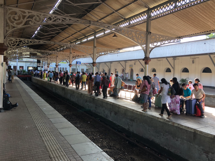 An hour before the train was due to arrive, the platform was already full of locals and tourists for whom this is an extremely popular route.