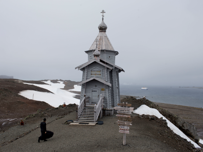 Despite its remoteness, Antarctica still features religious services for residents. Priests come to the Russian Bellinghausen base for one year at a time.