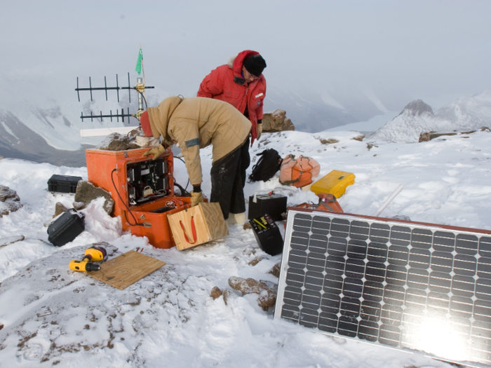 In addition to researchers, the US Antarctic Program hires hundreds of workers to maintain internet and phone service communications. The workers reach remote locations via helicopter to make sure all the equipment functions properly.