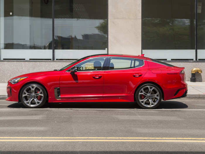 The Stinger is aggressive, elegant, stylish, and sleek. One of our test cars looked brilliant in "Hichroma Red."